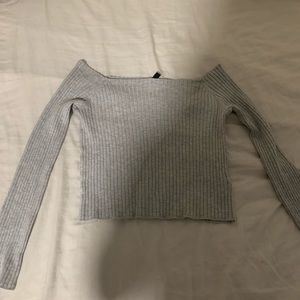Off the shoulder gray long sleeve